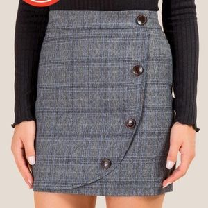 Tory Wrap Plaid Mini Skirt